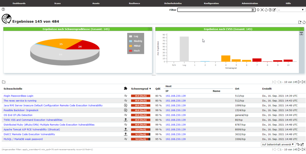 avado Security Scanner Dashboard